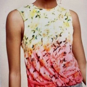 Anthropologie Deletta Twist Ombré Floral Top
